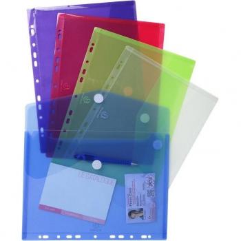 Exacompta Bolsa Sobre Taladros A4 Autoadhesivo Pack de 5 Transparente