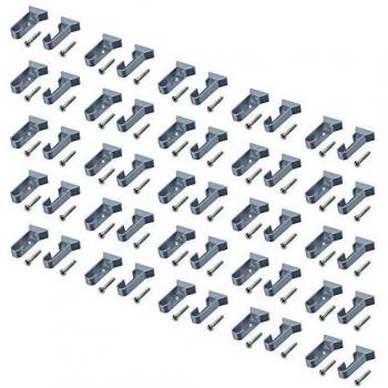 Soportes laterales para barra de armario oval, Gris metalizado, Emuca 7065925 (Lote de 25)