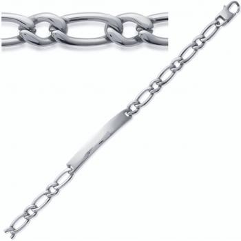 Gema Plateada Cadena 6 mm, 21 cm
