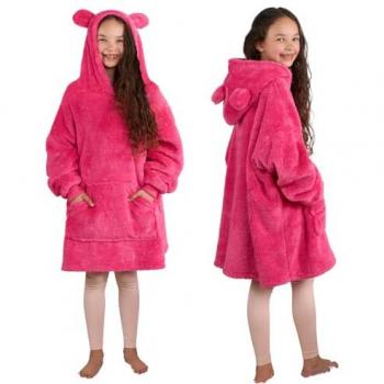 Shimmering Fuchsia Bear Wearable Blanket