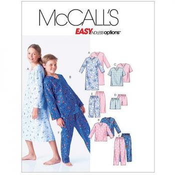 McCall's M6227 Boys'/Girls' Nightshirt, Tops, Shorts and Pants, Size CS
