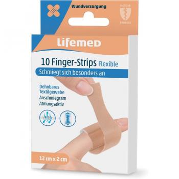 Lifemed Strisce per Dita Flessibili 12x2 cm Color Pelle (10 pz)