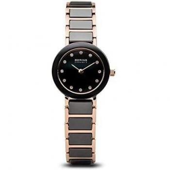 Ladies Bering White Ceramic Watch with Metal Strap