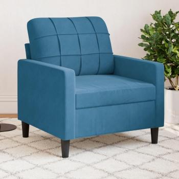 Poltrona Velluto Blu 60 cm vidaXL