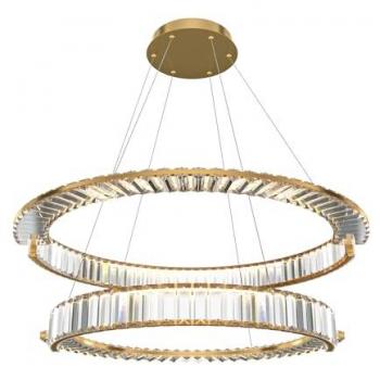 Lampadario a Sospensione Krone 2 Luci LED 90W Metallo Oro