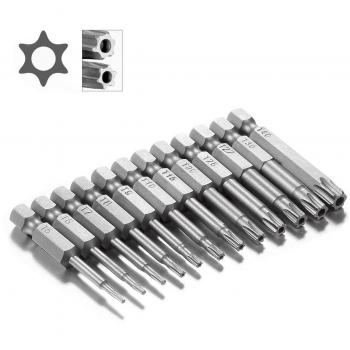 Qibaok 12‑Pcs Tournevis Torx Extra Longs, Magnétiques, 1/4 Hex