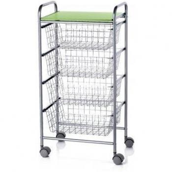 Carrito de verduras DON HIERRO, 4 cestas, Gris aluminio