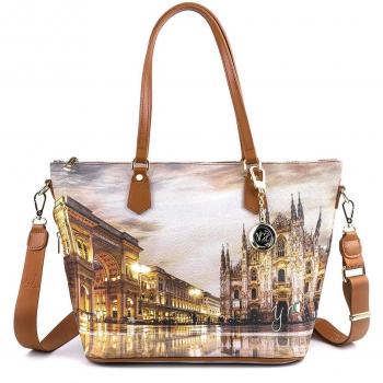 Shopping Bag Borsa Zip L Tan Oro Milano Sunset K 397