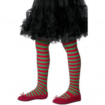 Mini Striped Tights – Red/Green