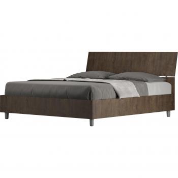 Cama Doble con Alza y Cabecero 160x200 Nogal