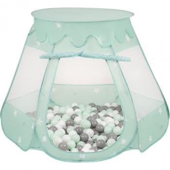 Selonis Mintfarbenes Spielzelt mit Ballpit