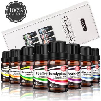 Innoo Tech Aromaterapia Natural: Set de 8 Aceites Esenciales de 10ml