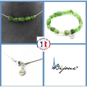 Collane e Bracciali con 5 Perle di Jade Verde da Siberia