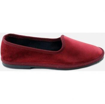 Zapatillas estilo venezianas para niña en terciopelo vino