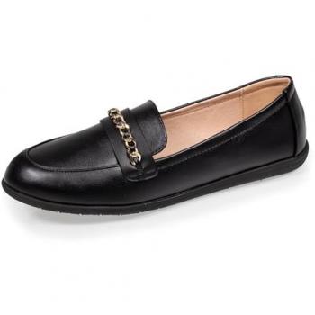 Mocassins Isotoner Femme Légers Confortables Chaîne Dorée Noir 39