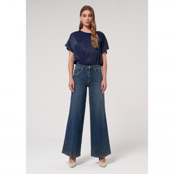 Denim Flare Jeans Lavagem Média 2024