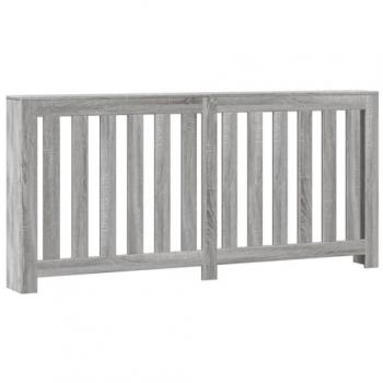 Radiator Cover Grey Sonoma Engineered Wood Modern Slatted Design 175x20x82 cm vidaXL
