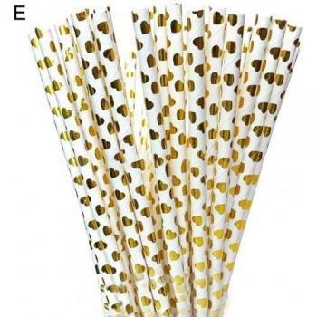 25Pcs Stylish Paper Straws for Drinks