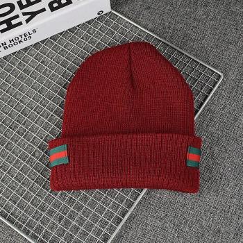 Versatile Five-Tone Striped Knitted Bonnet for Fall/Winter
