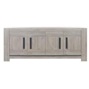 Gami Enfilade Boston – Buffet Bas en Chêne Gris Clair – 4 Portes