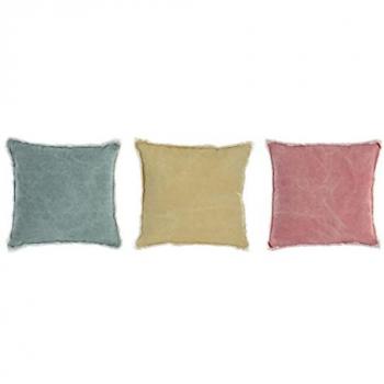 Cuscino Decorativo con Frange DKD Home Decor 45 x 10 x 45 cm Rosa Verde Giallo (3 Pezzi)