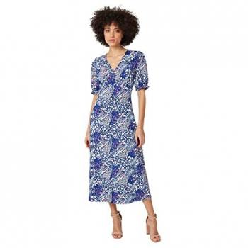 Izabel London Women's Navy Patchwork Midi Dress