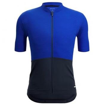 Maglia Santini Manica Corta Rigata Blu e Nera