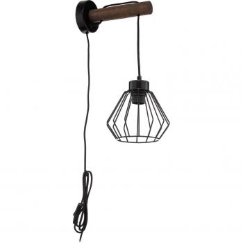 Envostar Urs, applique murale cage en pin noyer
