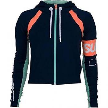 Felpa da allenamento Superdry Spin Sprint Ziphood blu scuro/menta