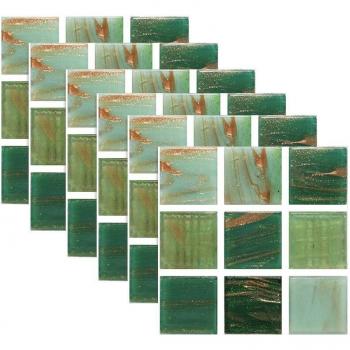 6pcs Waterproof PVC Warm Marble Peel and Stick Wall and Tile Stickers for Bathroom and Kitchen