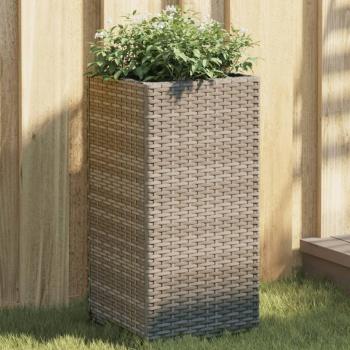 Garden Planter 30x30x60 cm Grey Poly Rattan vidaXL