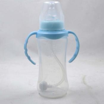 Biberon anti‑gaz 240 ml PP avec poignée et paille – BPA‑free