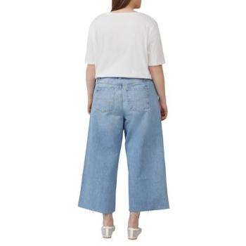 Navy Blue High-Waist Jeans Culottes