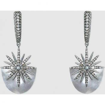 Pendientes Largos de Plata y Nácar