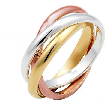 Elli Fingerring Wickelring Trio Trini Basic 925 Silber, Ring Set