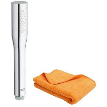 Distributeur de douche GROHE Quickfix Vitalio + microfibre en finition rose