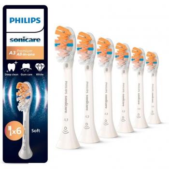 Premium White Sonicare All‑In‑One HX9096/87 Brush Heads – 6 Count