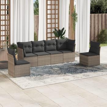 Set Divano Giardino 6 pz con Cuscini Grigio