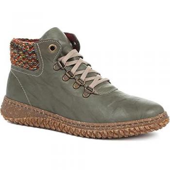 Pavers Women’s Olive Leather Ankle Boots, Size 6