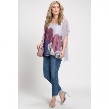 Ulla Popken Plus Size Floral Layered Blouse