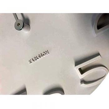 Wanduhr Karlsson On The Edge in Weiß, 42 cm, verchromte Zeiger