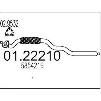 MTS 01.22210 Frontabgasrohr für OPEL
