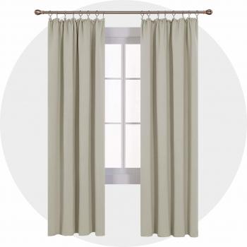 Deconovo blickdichte Gardinen Thermovorhang 210x140 cm Creme 2er Set