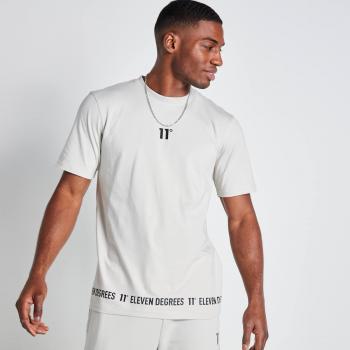 Camiseta de Manga Corta Gris con Estampado Vaporoso