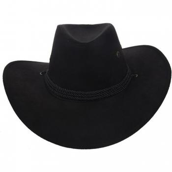 Wildleder Cowboy Kappe für Damen und Herren Schwarz