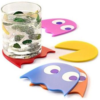 Sous-verres Pac-Man en caoutchouc