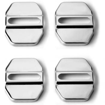 Mercedes Benz 4pcs Silver Stainless Steel Door Lock Buckle Cap Set