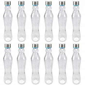 Lot de 12 bouteilles en verre à bouchon acier, 500 ml chacune