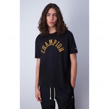T-shirt in Cotone con Logo Stile College Nero