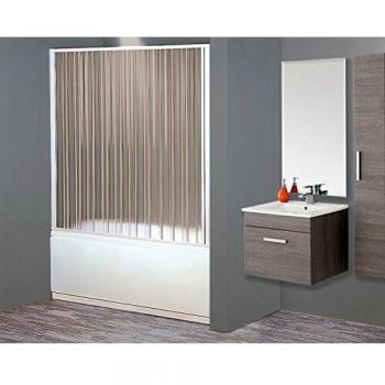 Paroi de bain anti‑eau pliable un sens – 170 × 140 × 150 cm (PVC stabilisé)